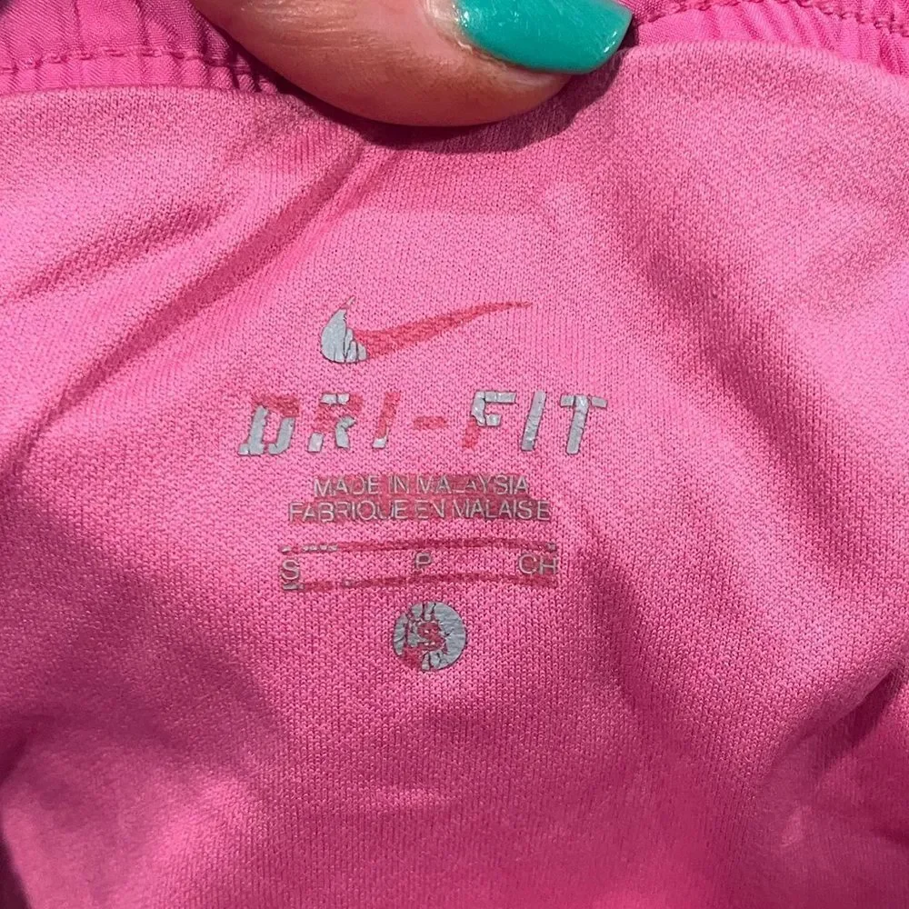 Nike Dri-Fit Athletic Running Short High Rise Elastic Waist Pull-On Pink Size S